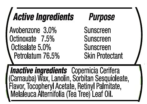 Dermatone balm highlights 80-minute water resistance for outdoor activities.