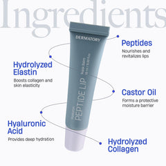 DERMATORY Hyalluron Peptide Volume Lip Mask Balm silicone spreader tip for hygienic precise use.