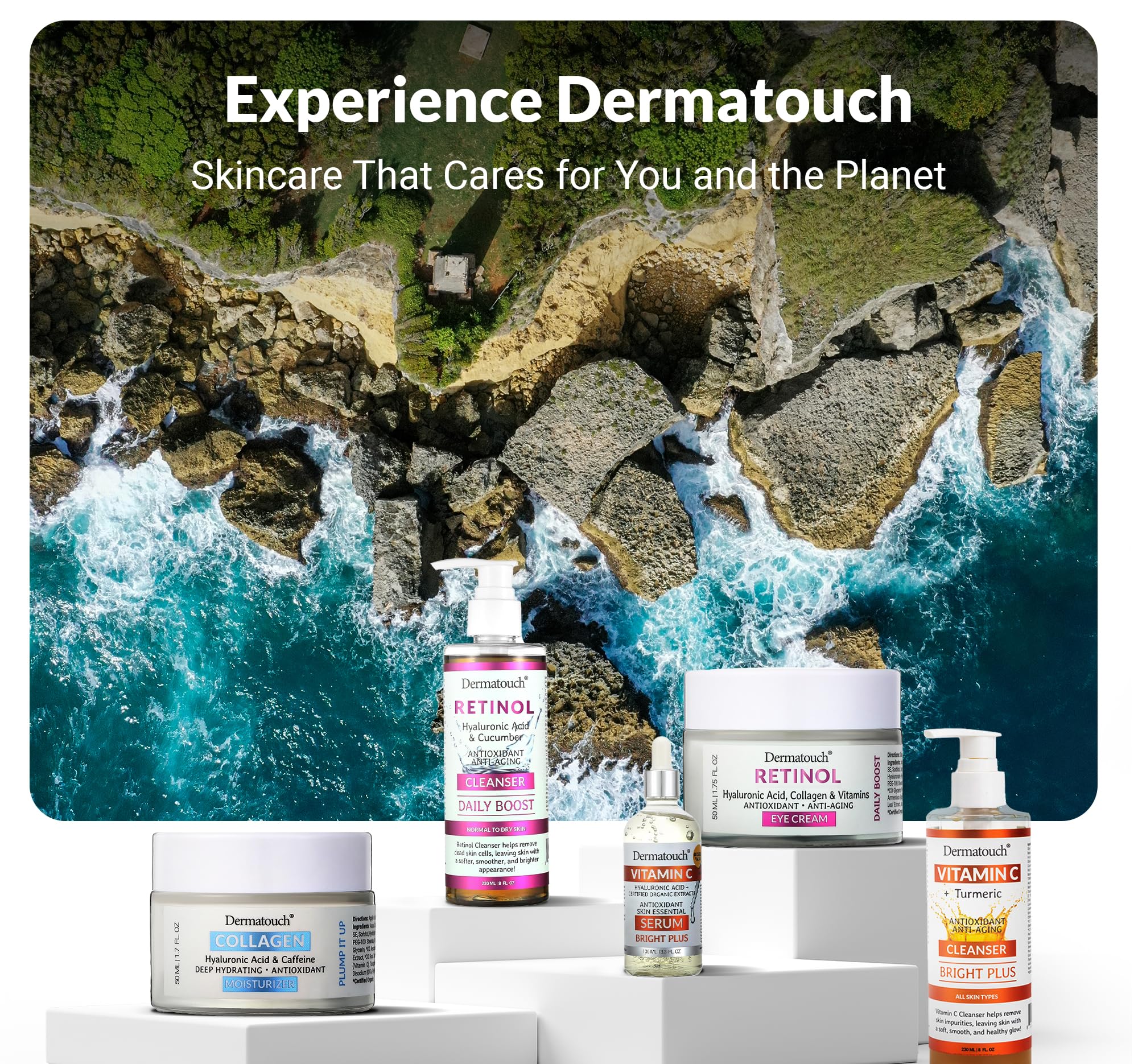 DERMATOUCH Cruelty-free packaging close-up signaling ethical skincare choices.