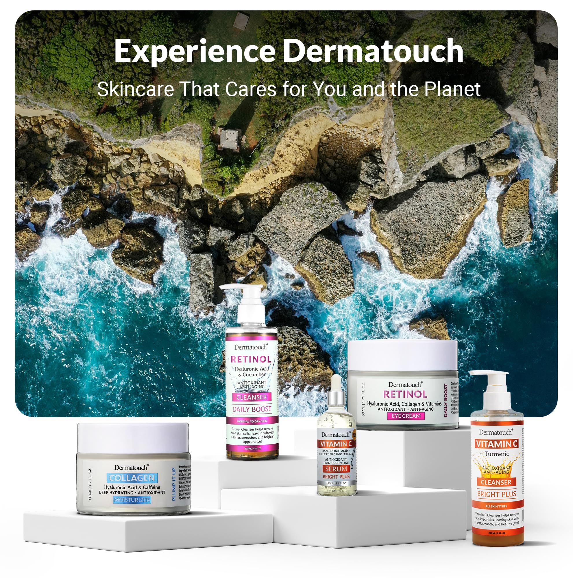 DERMATOUCH Vitamin C Cleanser morning-evening routine ready for layering serums.
