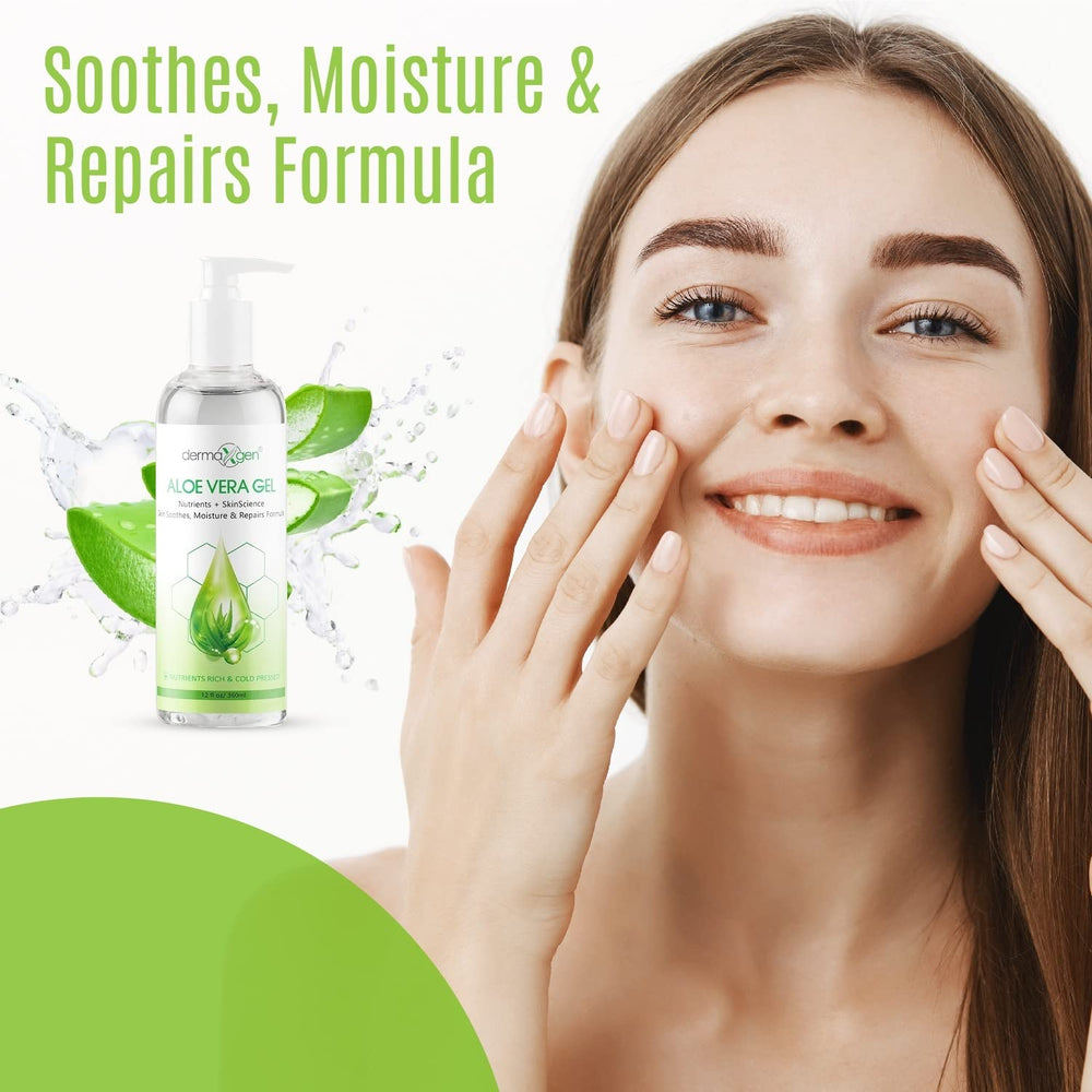 DERMAXGEN Aloe Vera Gel aftershave soother for razor burn and irritation.