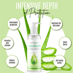 Dermaxgen Aloe Vera Gel application on hands provides moisturizing protection.