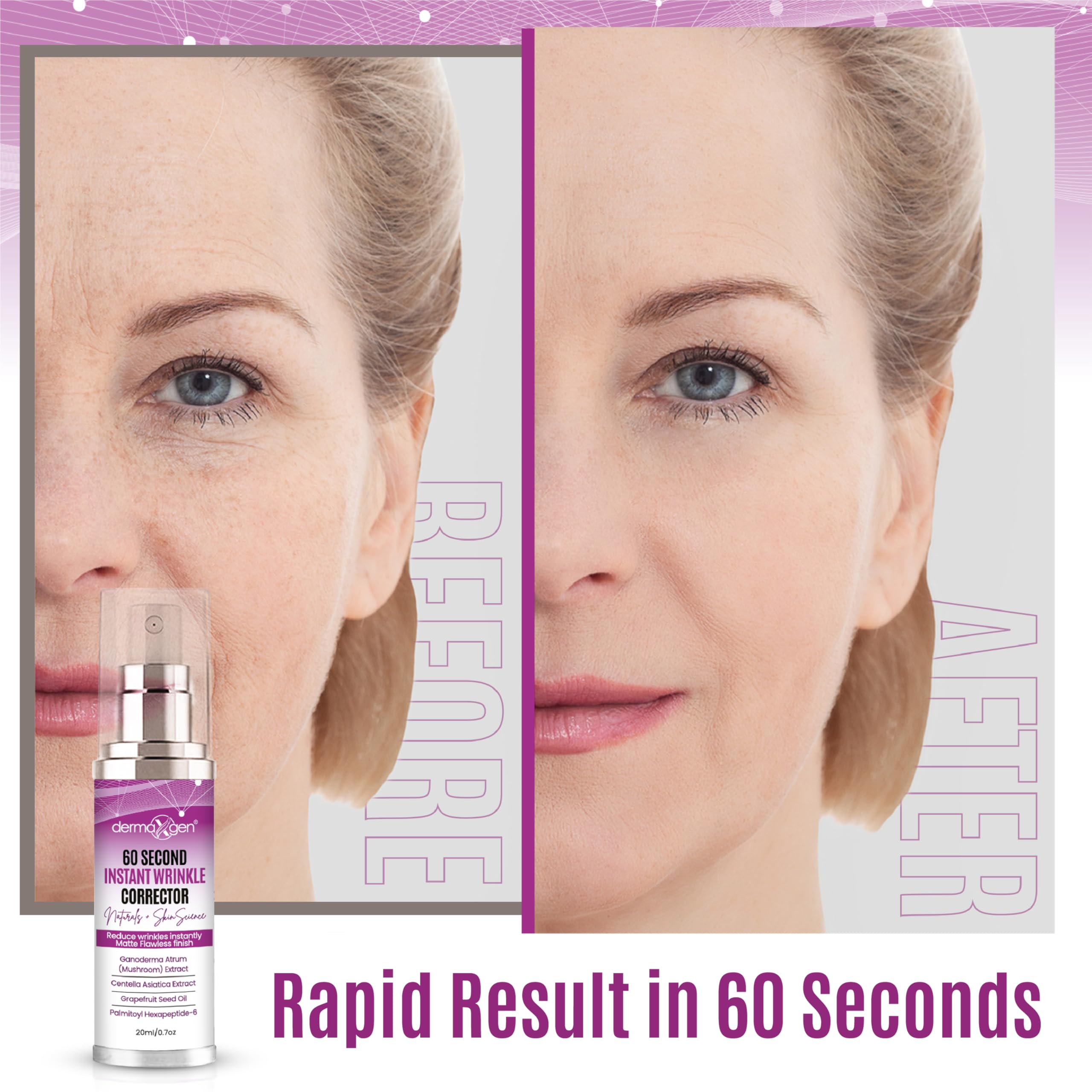 DERMAXGEN fast-absorbing moisturizer texture dries quickly for smooth coverage.
