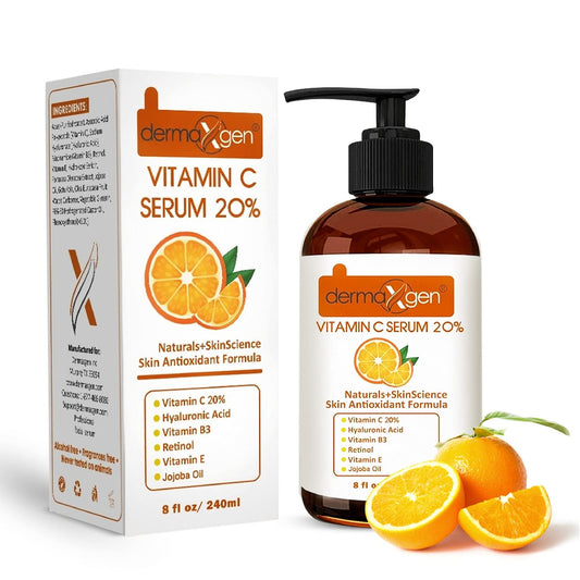 DERMAXGEN Organic Vitamin C Serum bottle for brightening and hydration.