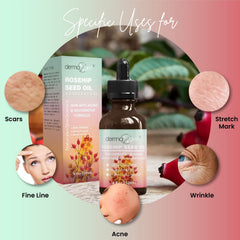 DERMAXGEN Rosehip Seed Oil for hair shows nourished, glossy strands.