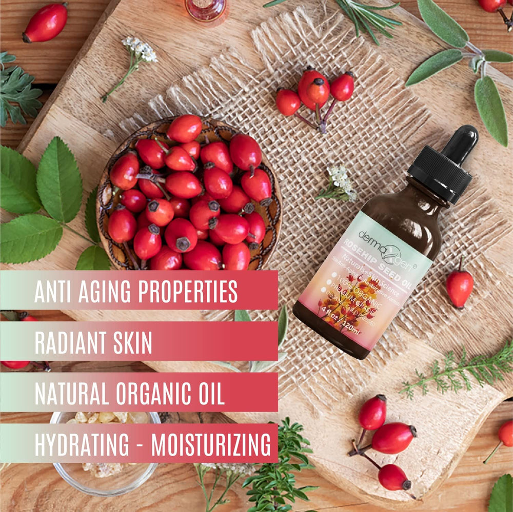 DERMAXGEN Rosehip Seed Oil ingredients emphasize pure rosehip extract.