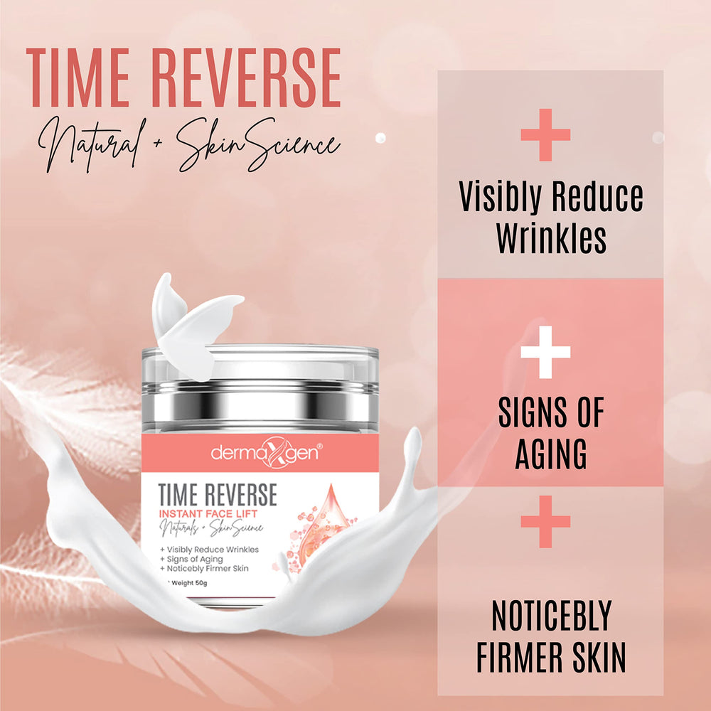 DERMAXGEN Time Reverse swirl texture highlights lightweight, fast-absorbing formula
