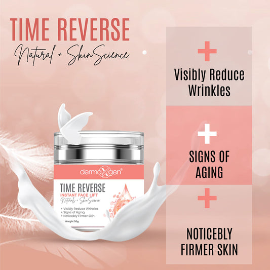 DERMAXGEN Time Reverse swirl texture highlights lightweight, fast-absorbing formula