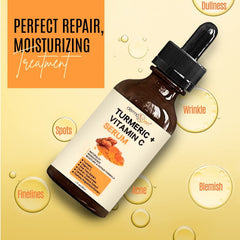DERMAXGEN turmeric serum texture closeup highlights silky, lightweight hydration.