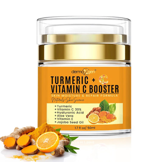 DERMAXGEN Turmeric Vitamin C cream bottle boosts radiant glow and hydration.