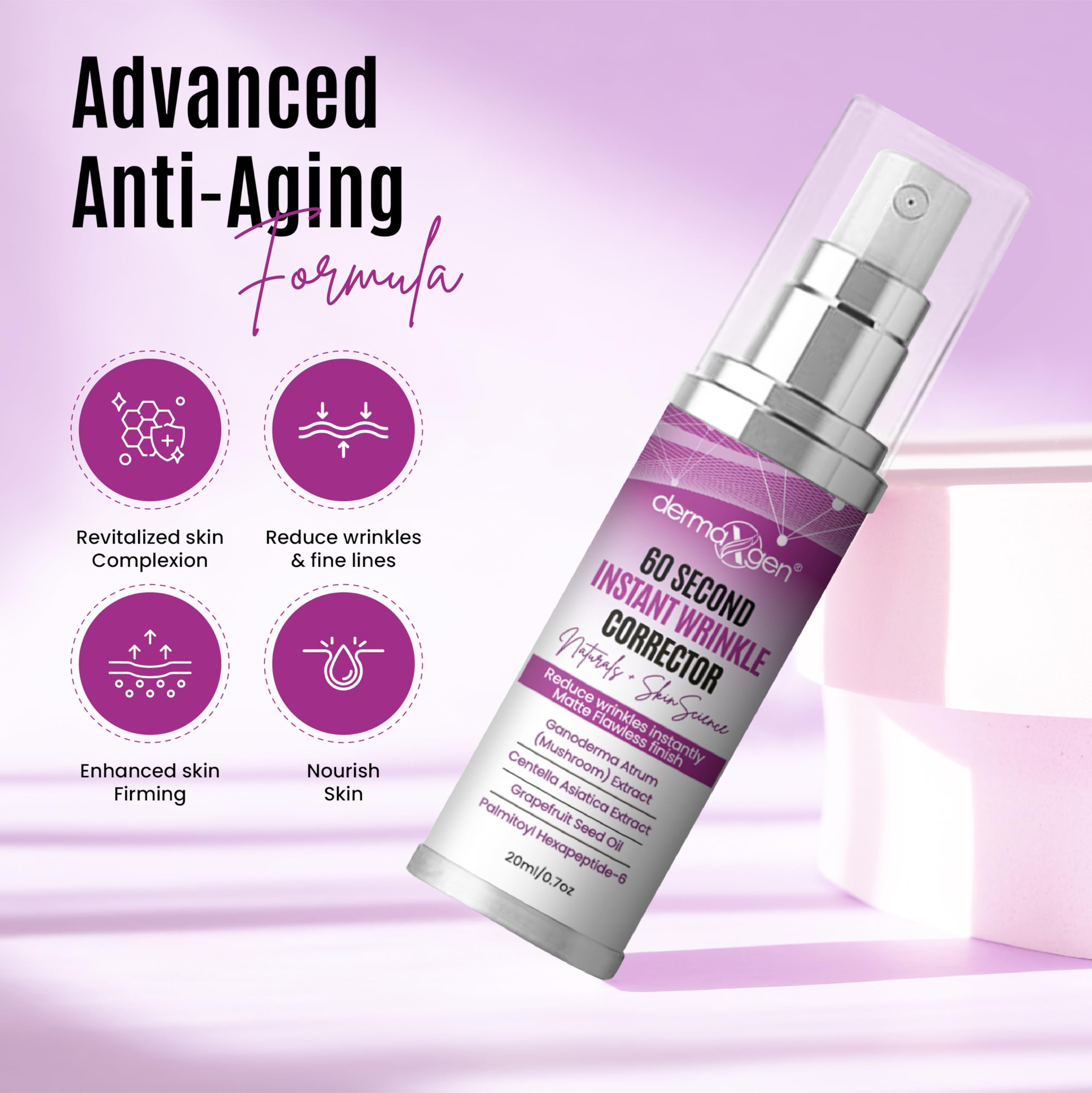 DERMAXGEN under-eye brightening helps reduce dark circles and puffiness.