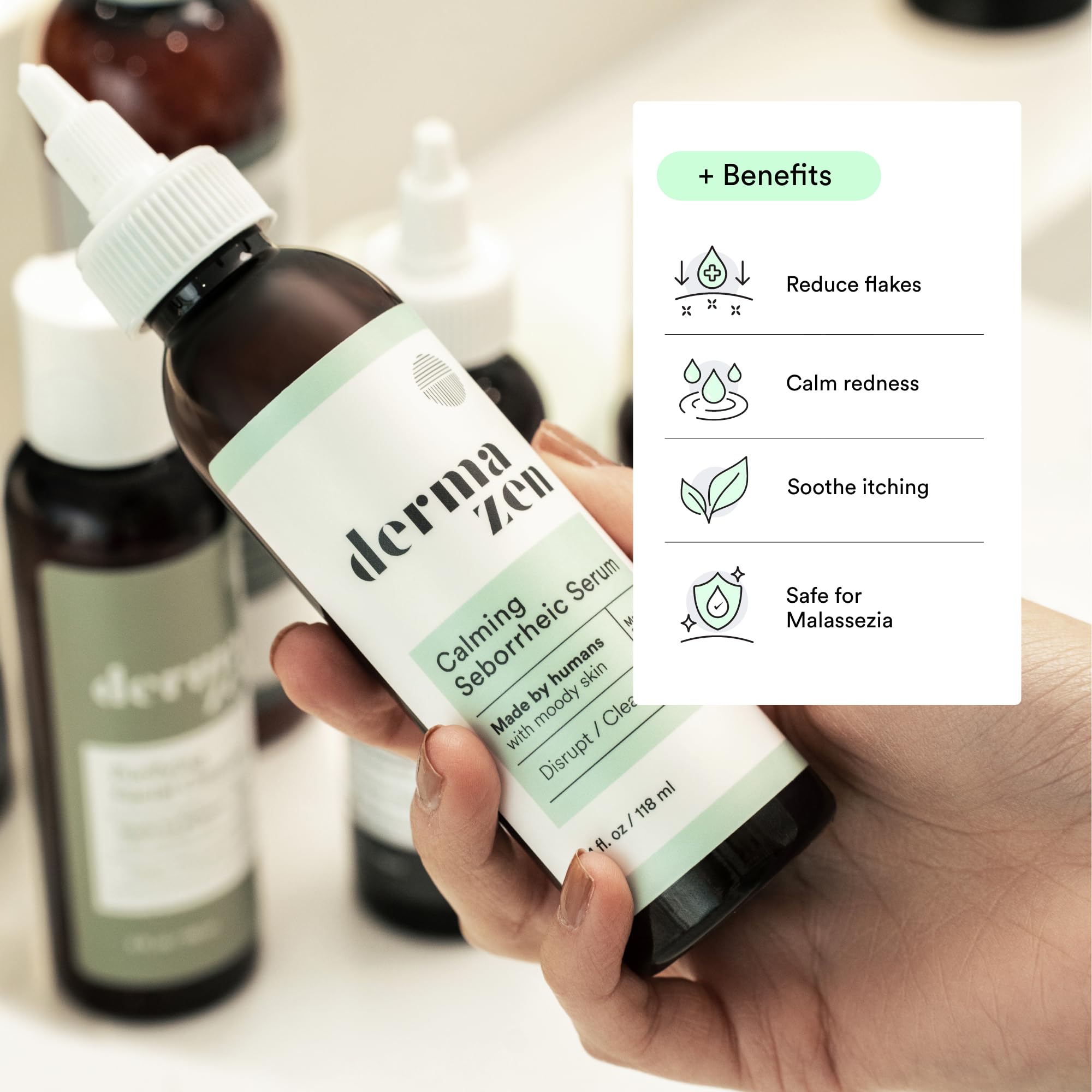 Dermazen scalp and hair area application targets uncomfortable flakiness