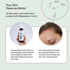 Dermazen essential oils including tea tree and rosemary support soothing care