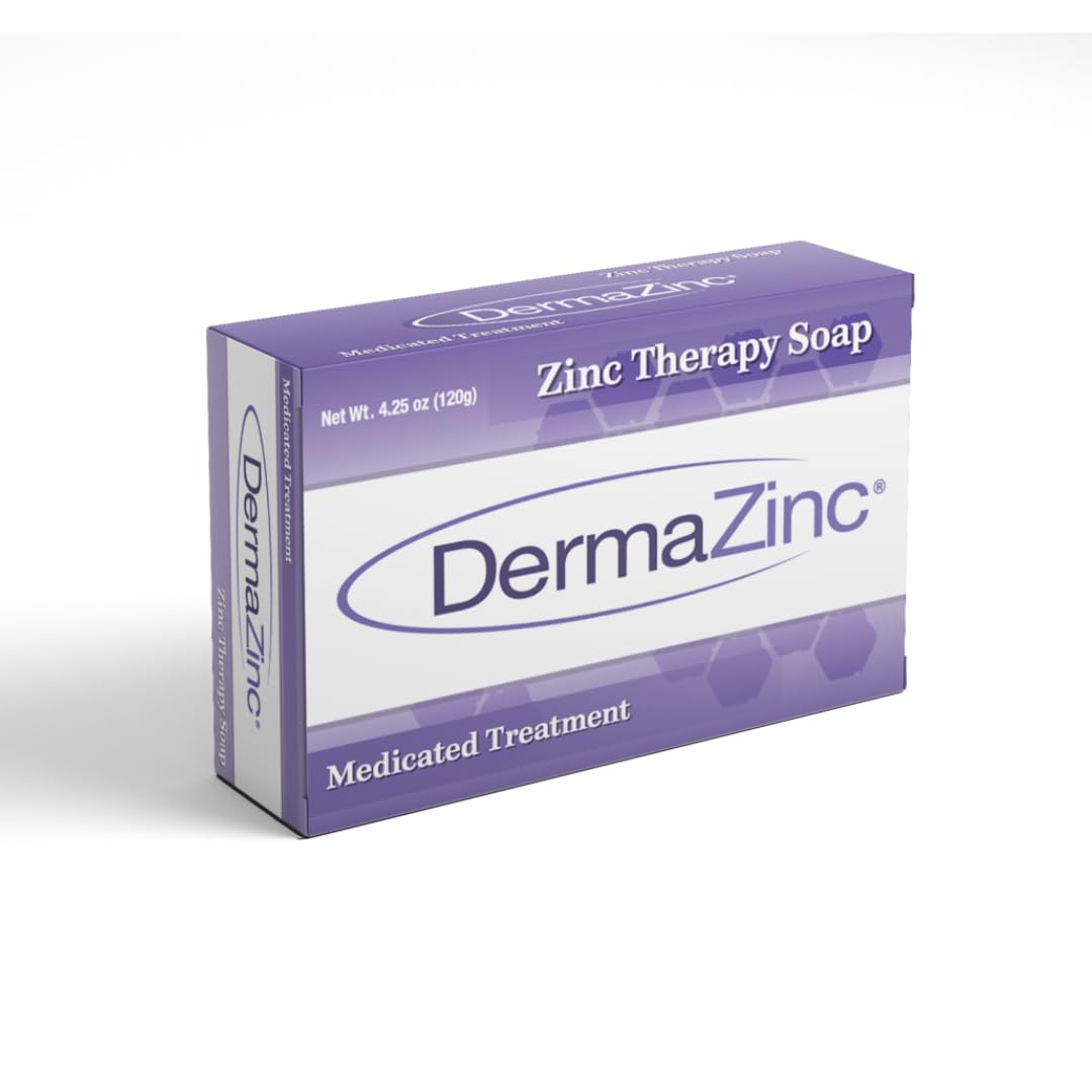 DermaZinc Therapy Soap bar closeup highlights rich lather and soothing texture