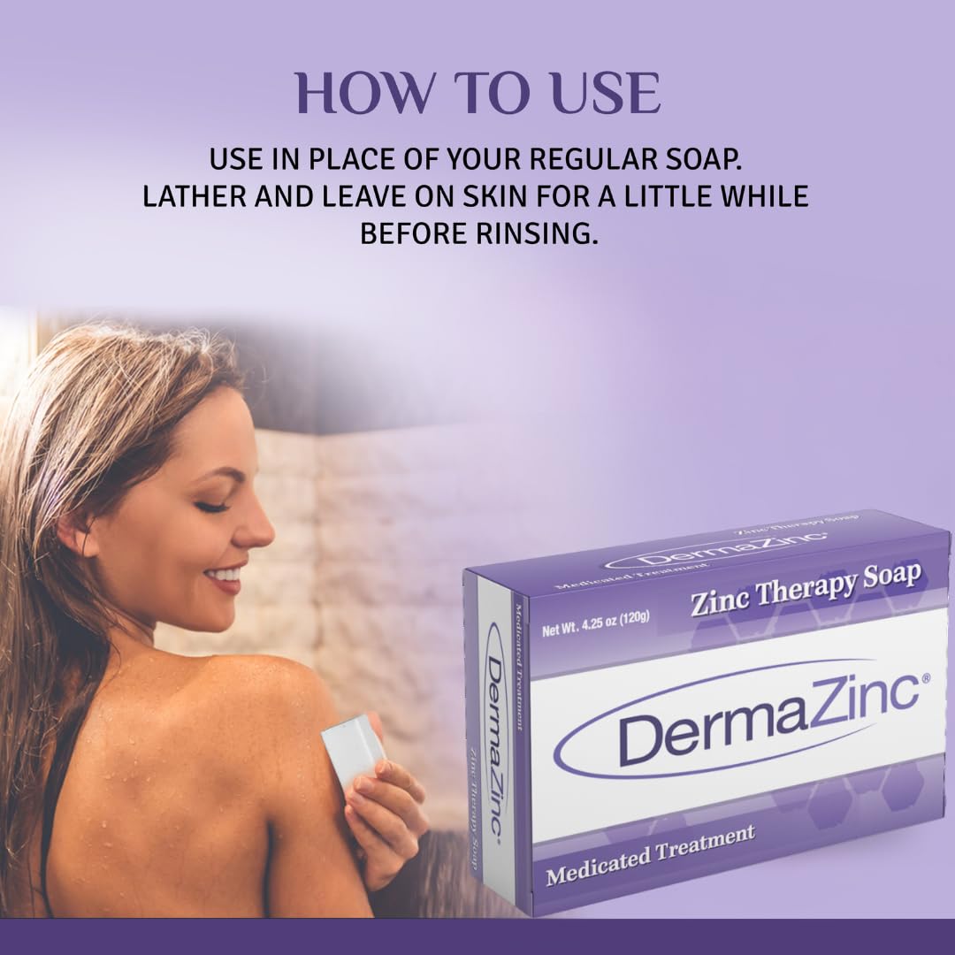DermaZinc Therapy Soap lather demonstrates cleansing action while supporting moisturized skin