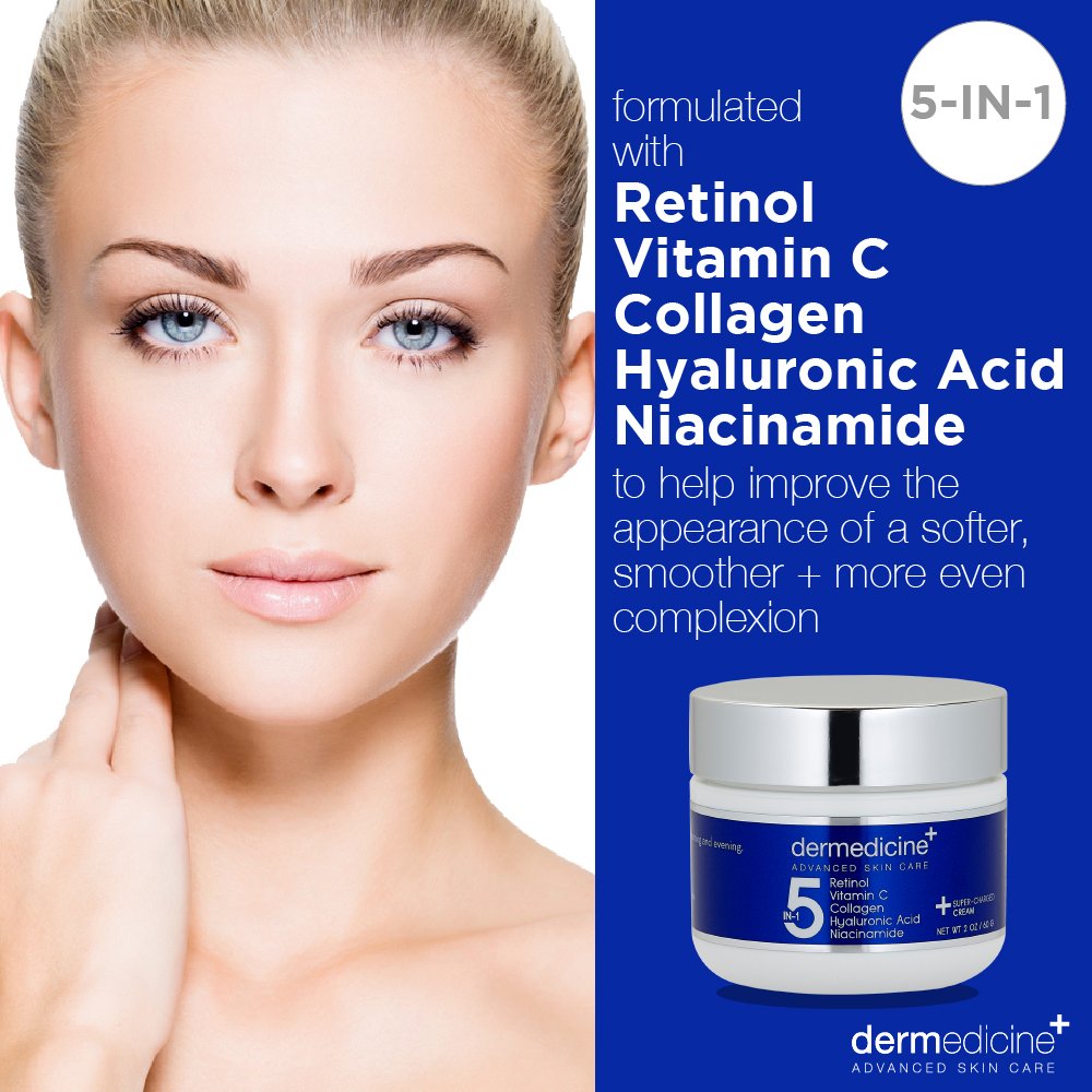 Dermedicine cream texture close-up shows a rich formula for daily hydration.