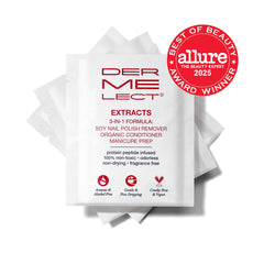 Individually wrapped Dermelect Extracts wipe for travel and hygiene
