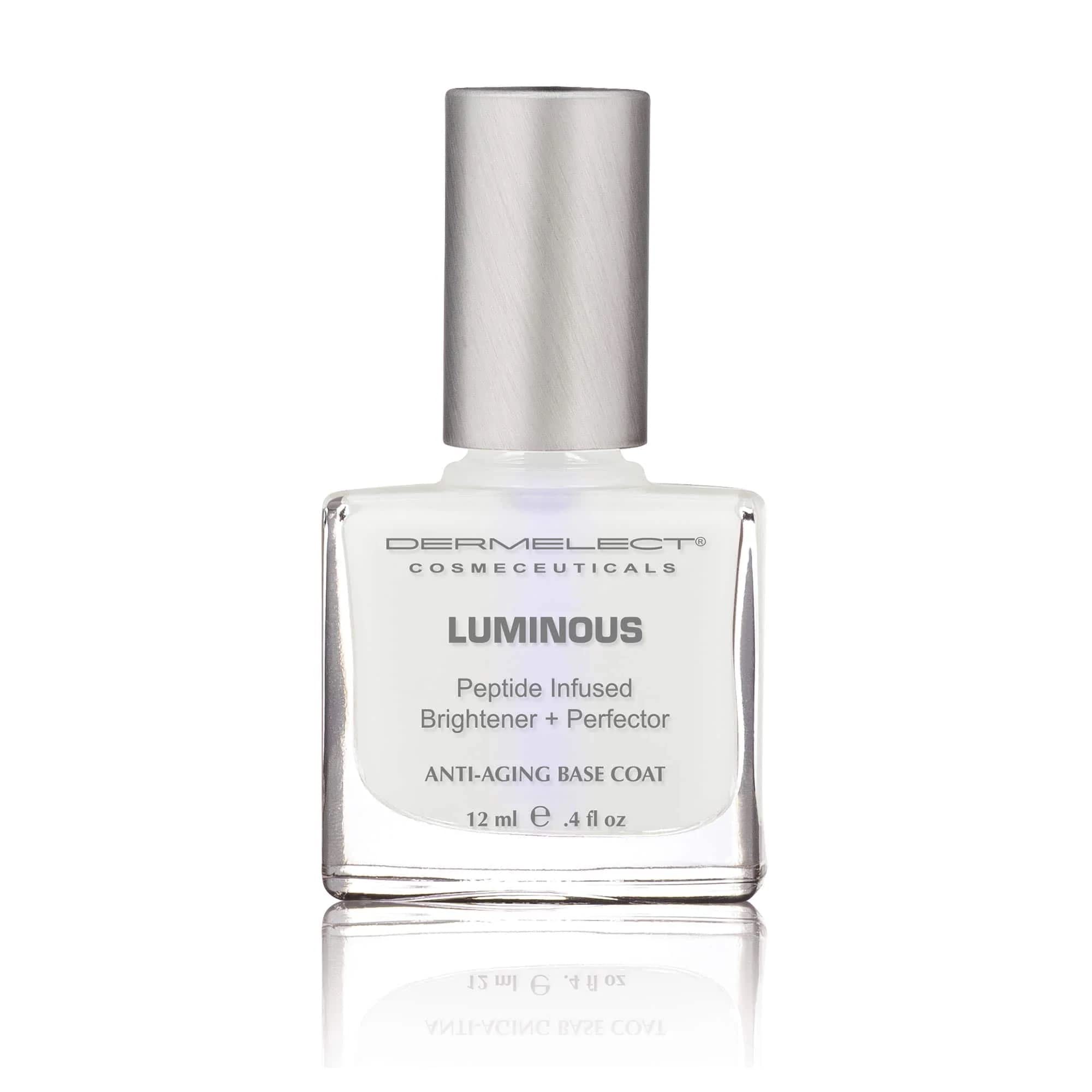 Dermelect Luminous Nail Brightening Treatment neutral shade on nails hides imperfections.