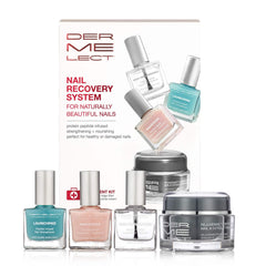 Dermelect Nail Recovery keratin peptide formula nourishes brittle nails.