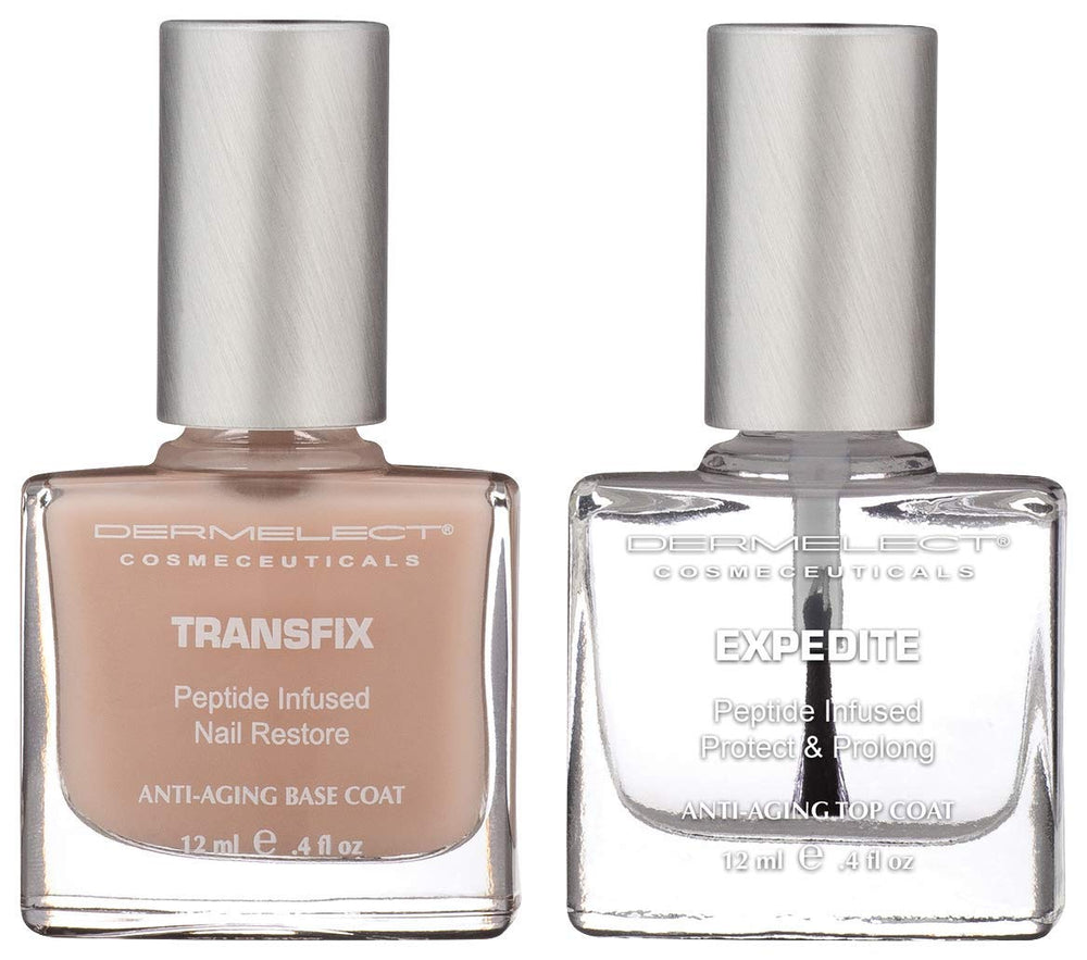 Dermelect Nail Repair Base Coat strengthens damaged nails for a healthier look
