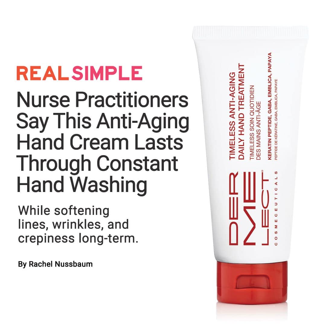 Dermelect Timeless Hand Treatment hands application shows smooth, hydrated skin after use