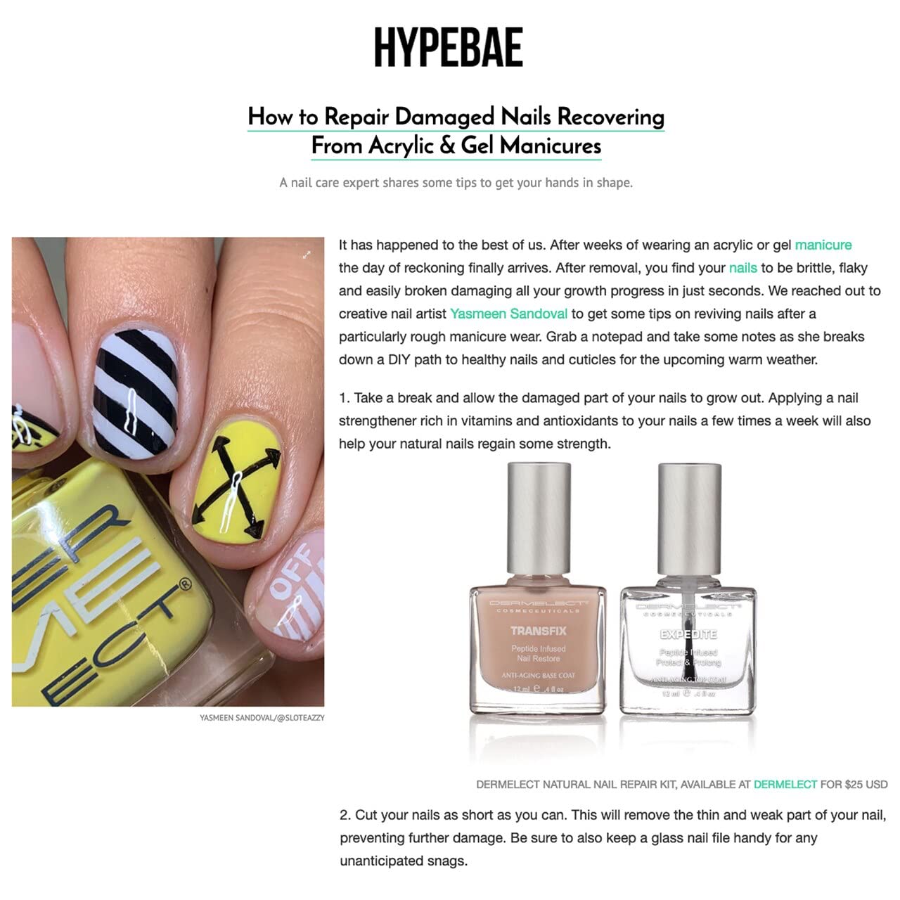 Dermelect Transfix basecoat delivers a natural sheer nude finish for an even look.