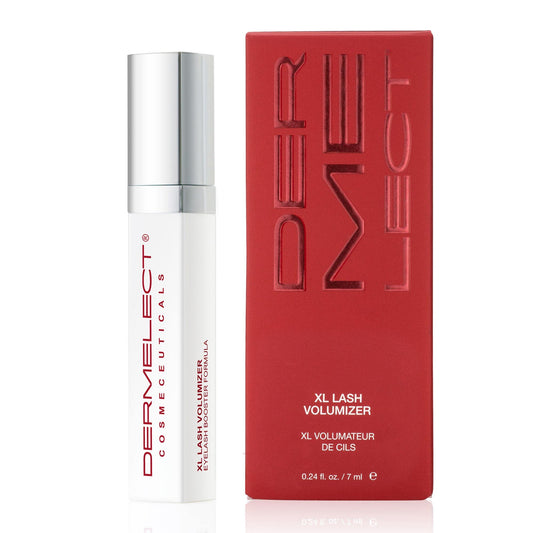 Dermelect XL Lash Volumizer bottle showcasing peptide serum for lashes and brows