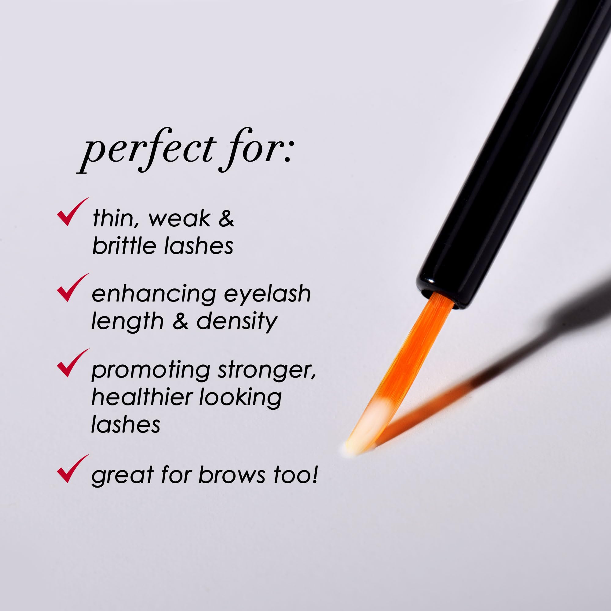 Dermelect XL Lash Volumizer close-up on lashes showing thickness and fullness