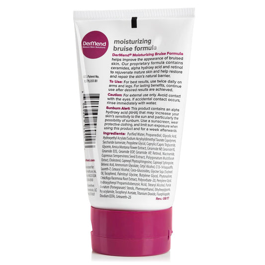 Dermend Arnica Bruise Cream label close-up highlighting ingredients.