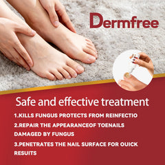 DERMFREE Soft formula protecting skin around nails during use.