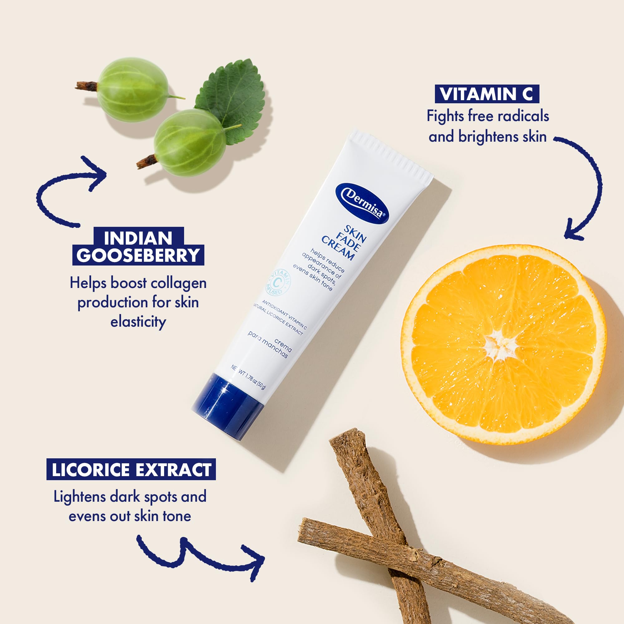 Dermisa fade cream applied to skin for an even complexion