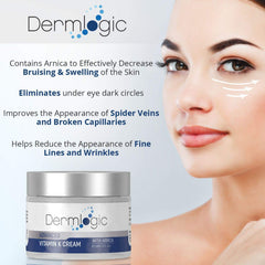 Dermlogic Vitamin K Cream Arnica tube ready for targeted bruise care.