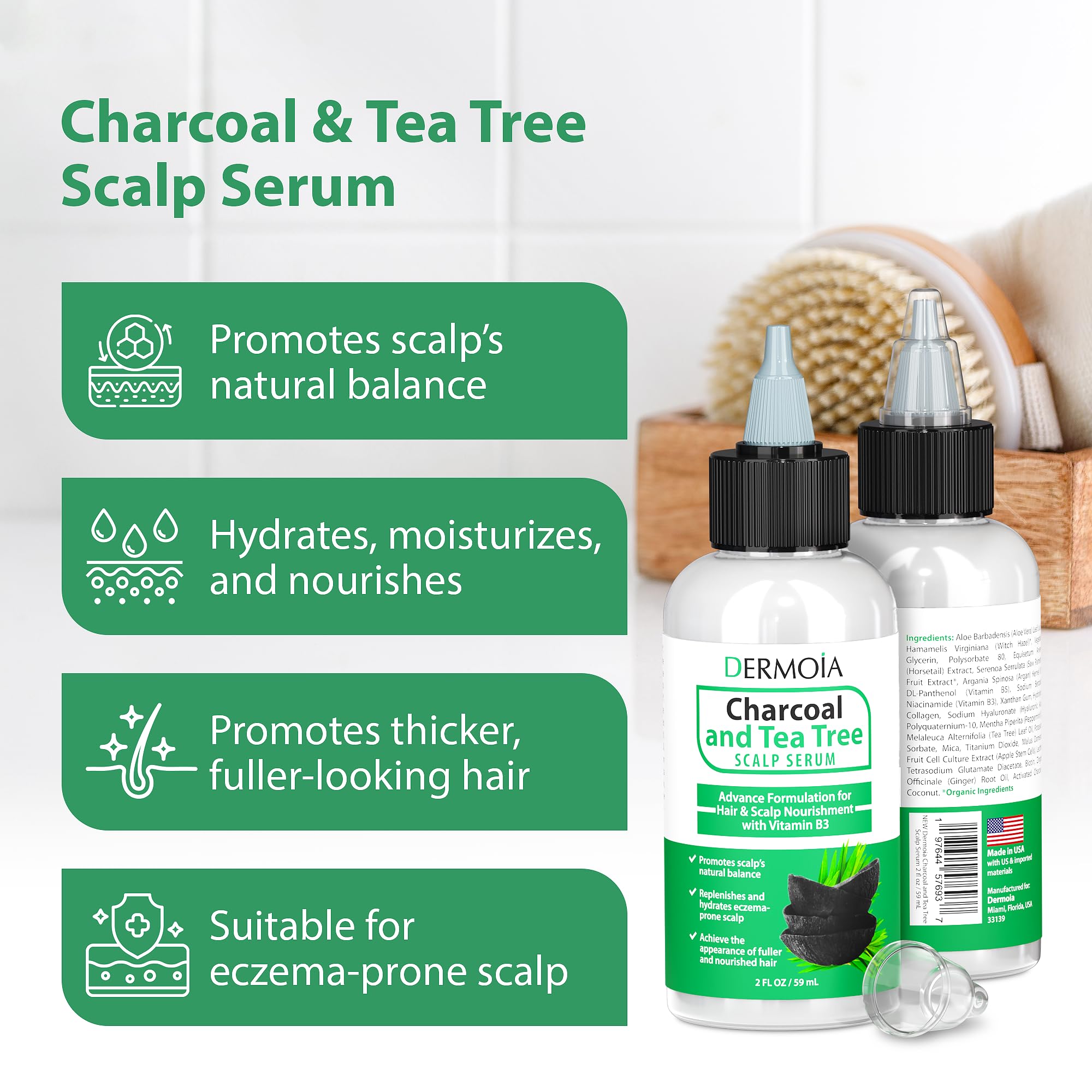 DERMOIA Horsetail and Saw Palmetto ingredients supporting scalp and hair health