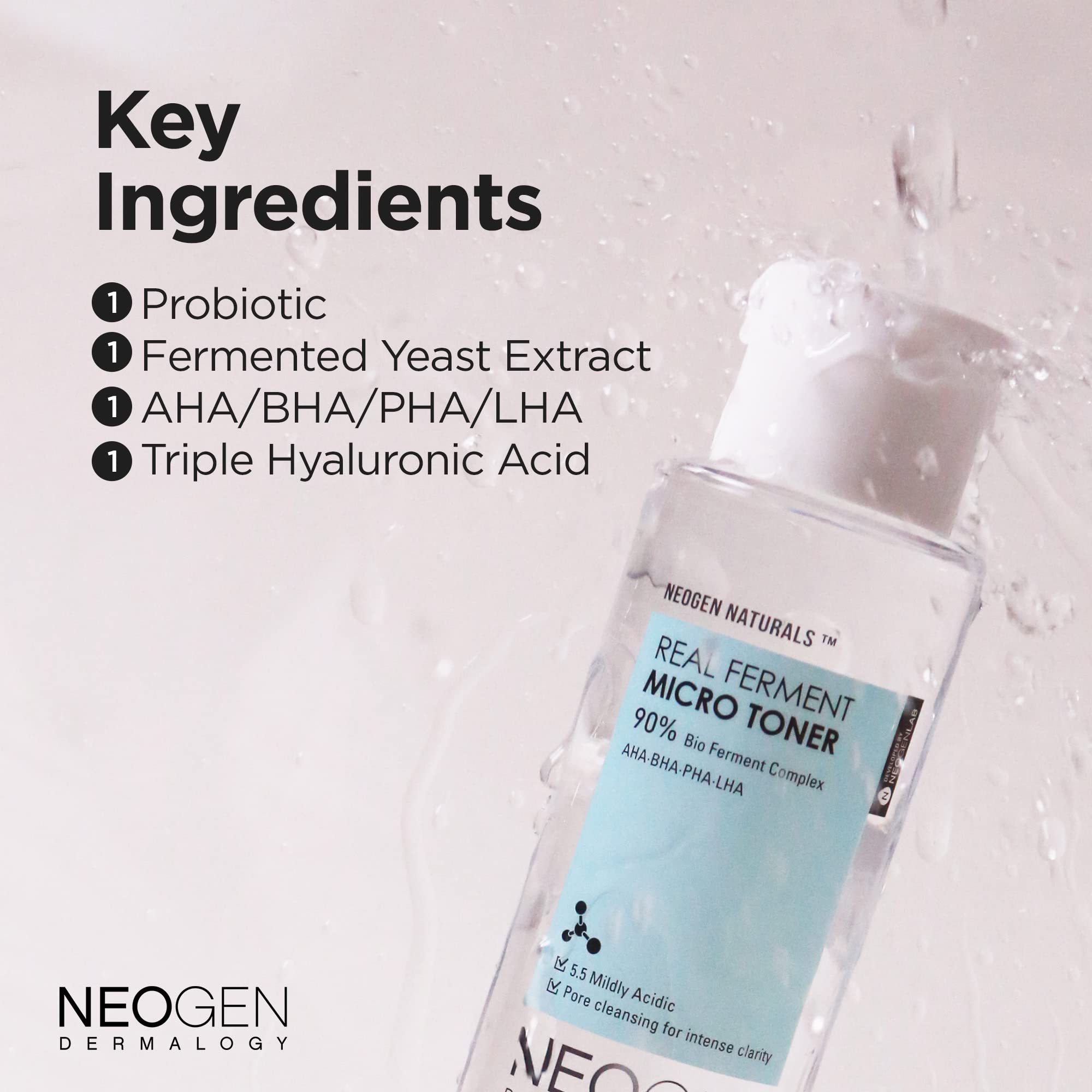 DERMALOGY Real Ferment Micro Toner texture view showing lightweight hydration.