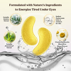 Dermora Golden Glow patches show a soothing gel texture for comfort.