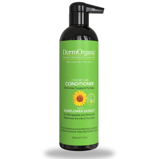 DermOrganic Color Care Conditioner bottle with pump for easy application and color protection