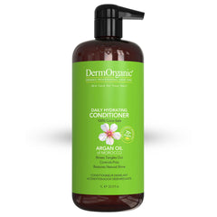 DermOrganic Daily Hydrating Conditioner bottle emphasizes moisture for dry hair.
