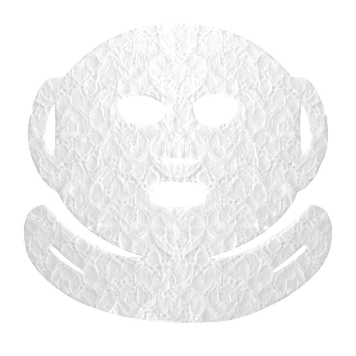 DERMOVIA Lace Your Face biodegradable cotton mask close-up showing skin-friendly material