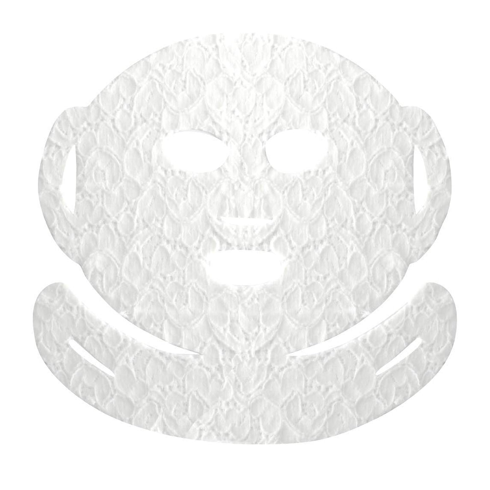 DERMOVIA Lace Your Face biodegradable cotton mask close-up showing skin-friendly material