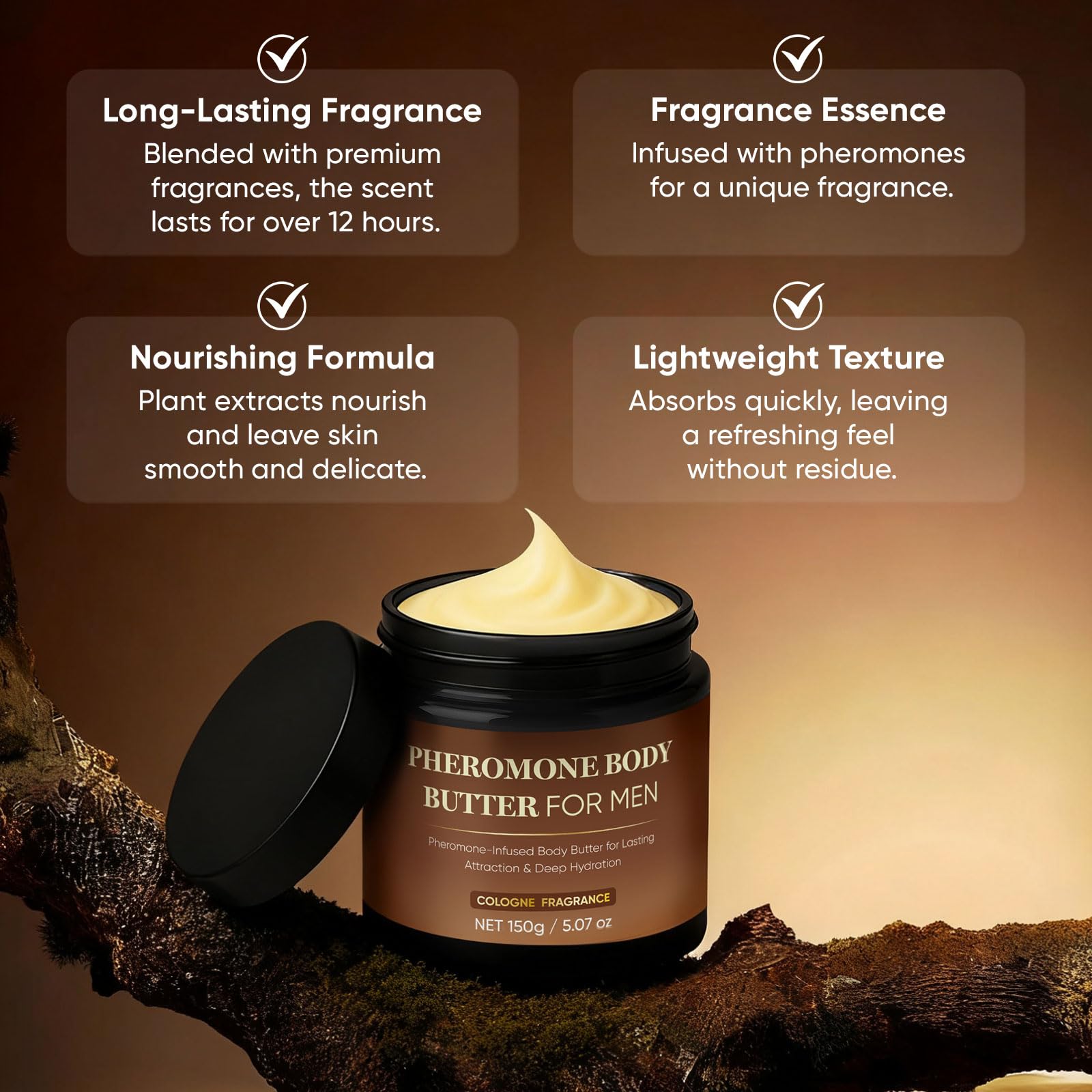 Derperzi pheromone body butter shea butter and cocoa butter blend for moisturizer.