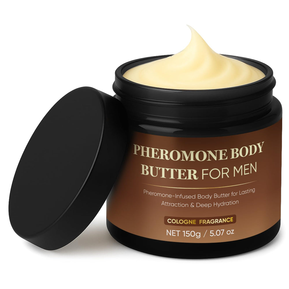 Derperzi pheromone body butter tub closeup showing rich texture for deep hydration.