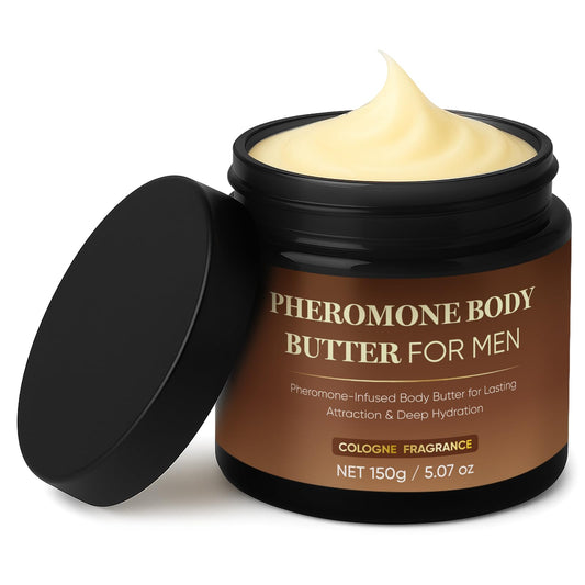 Derperzi pheromone body butter tub closeup showing rich texture for deep hydration.
