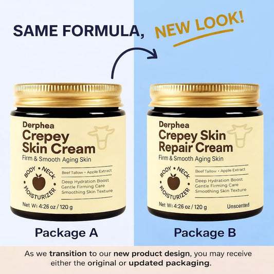 DERPHEA cream application on neck area targets firmer-looking skin.