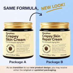 DERPHEA cream application on neck area targets firmer-looking skin.