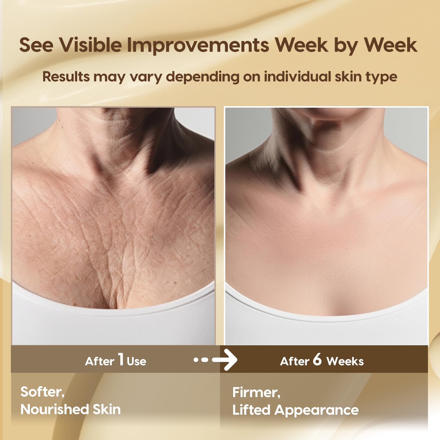 DERPHEA Crepey Repair Cream texture visible on skin during daily use