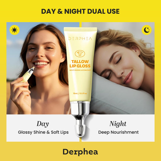 DERPHEA lip balm applied as overnight mask for deep nourishment