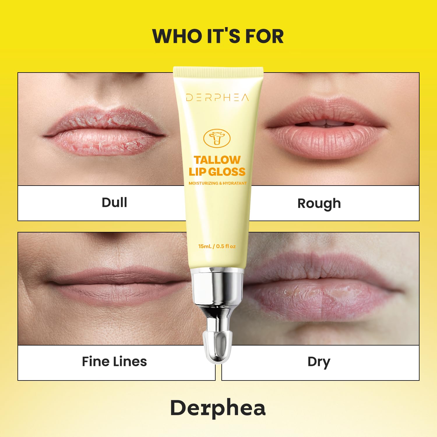 DERPHEA natural lip care solution without synthetic fillers
