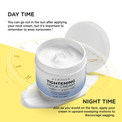DERPHEA neck cream enriched with collagen to nourish and hydrate.