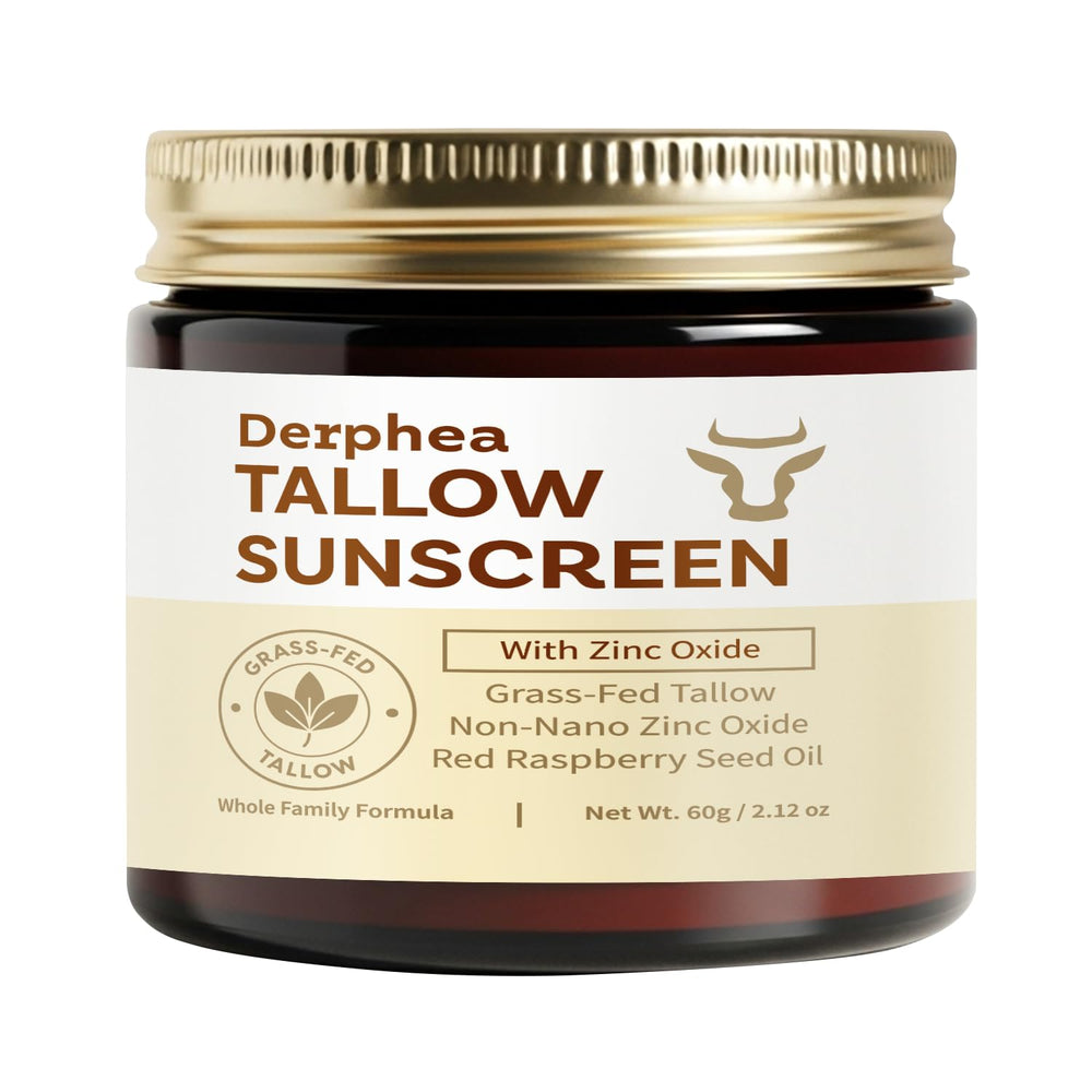 DERPHEA sunscreen tube being applied for daily protection on sensitive skin.