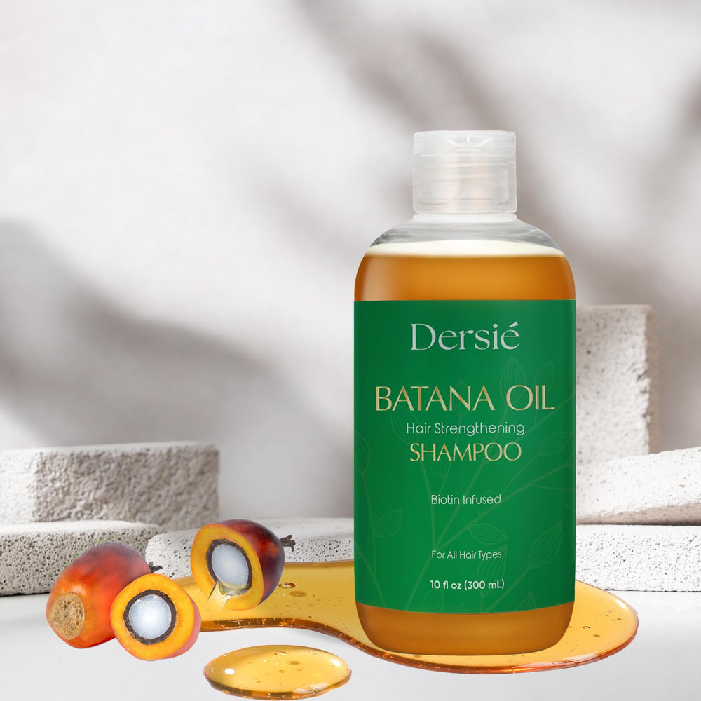 Dersie Batana Oil Shampoo scalp massage gesture suggests nourishment